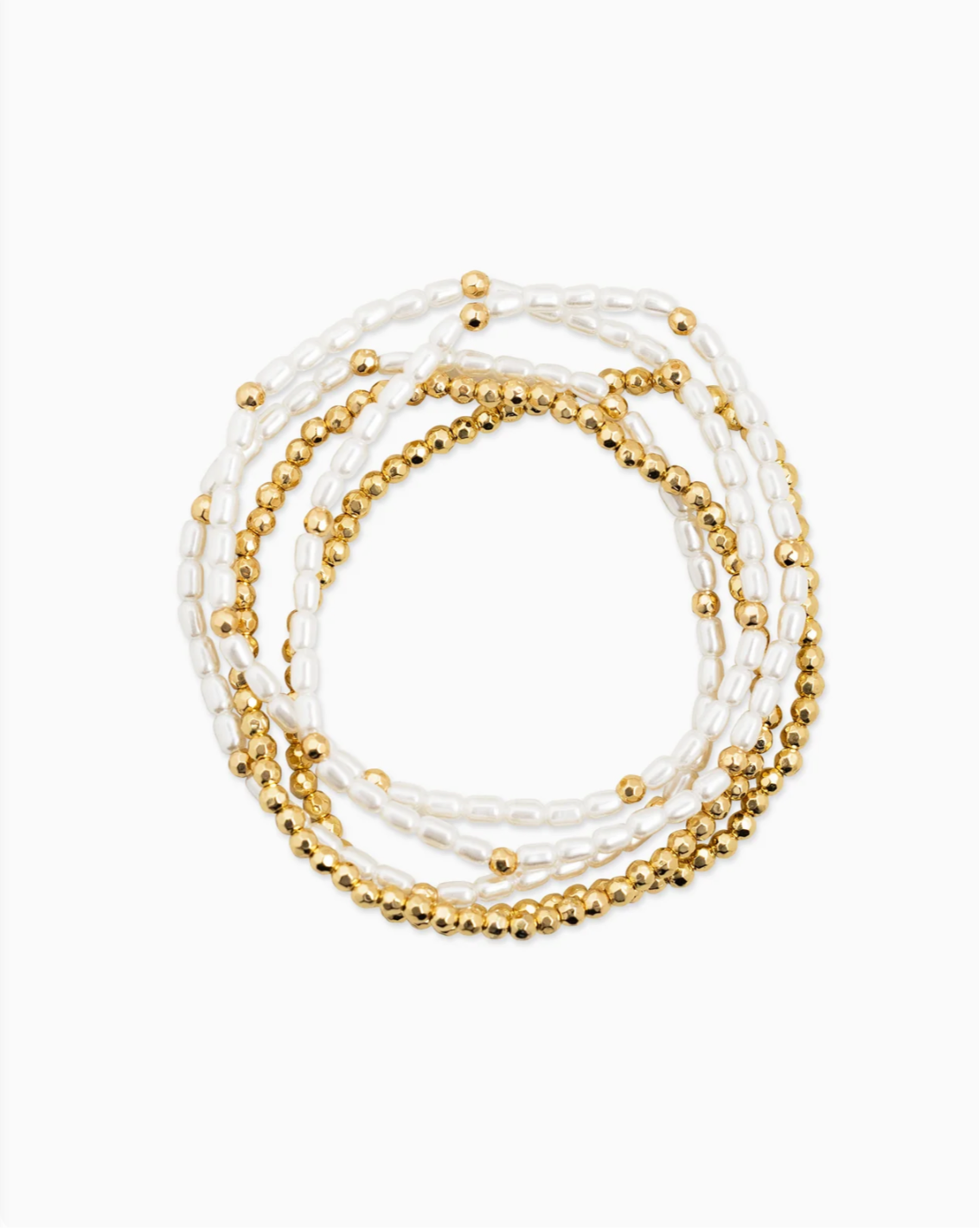 Simple Gold & Pearl Beaded Bracelet