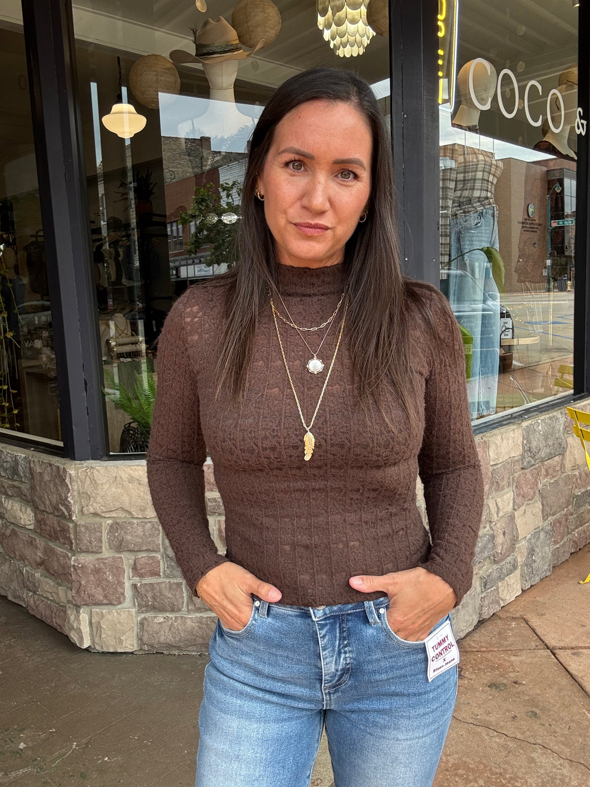 Truffle Mock Neck Top