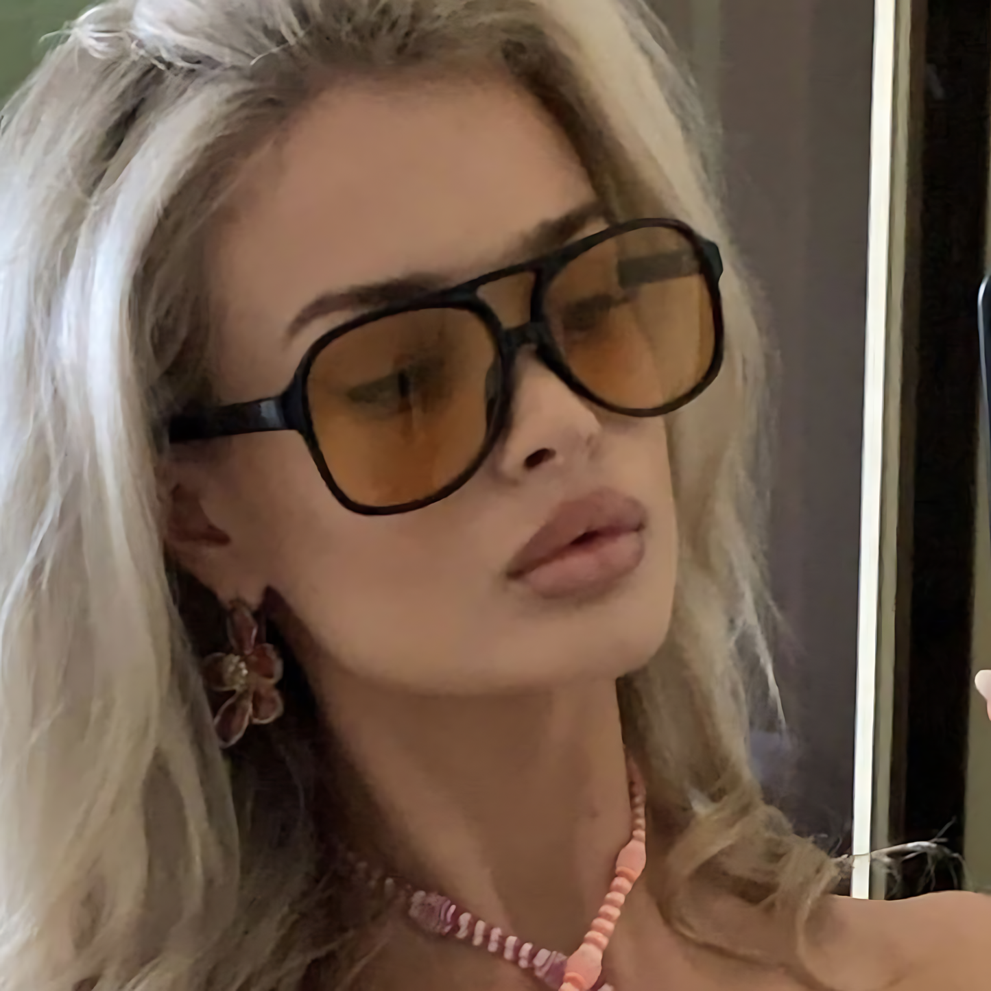Double Bridge Aviator Sunglasses: BLACK/BROWN