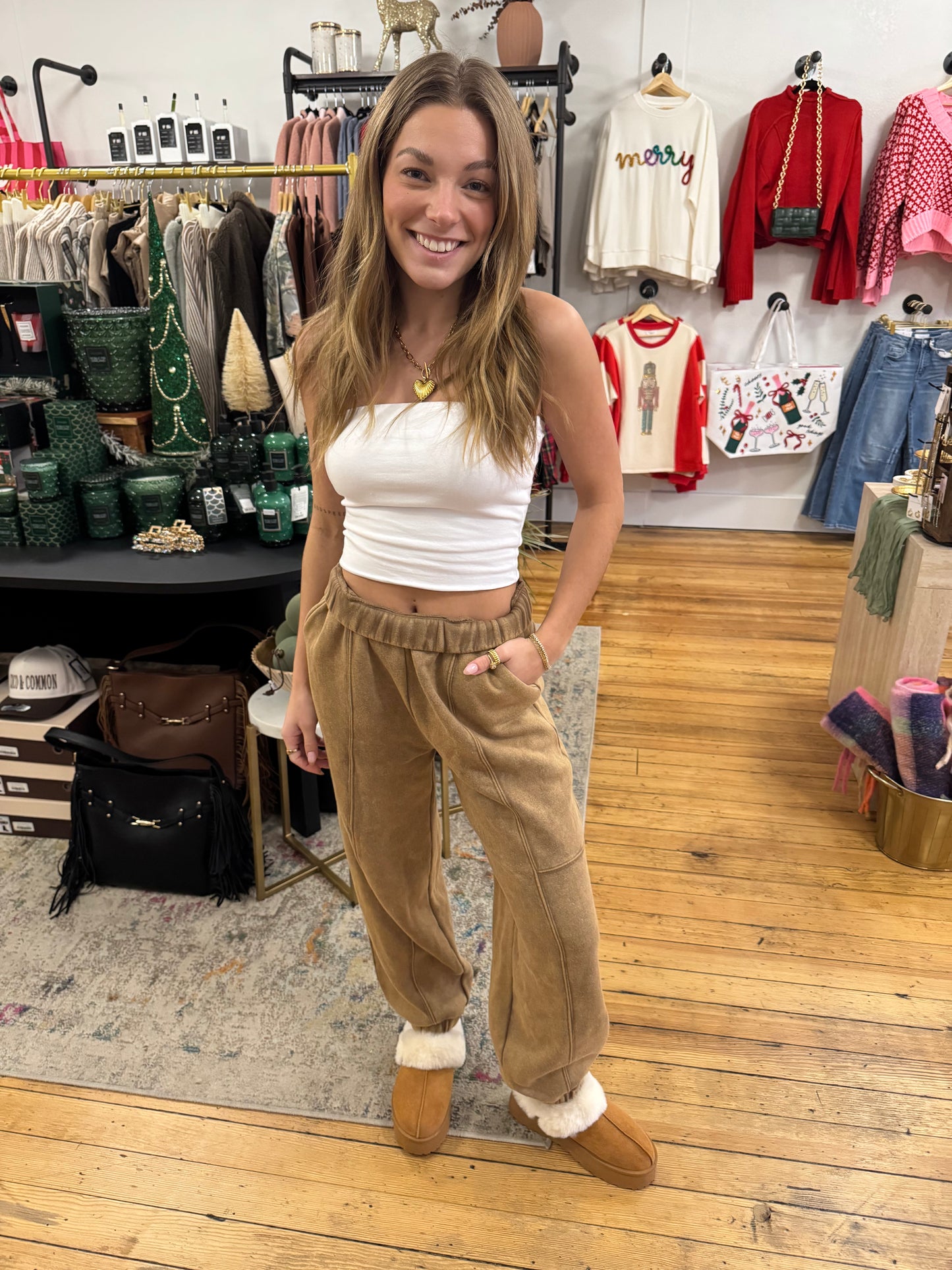 Washed Wren Sweatpants — Caramel Dust