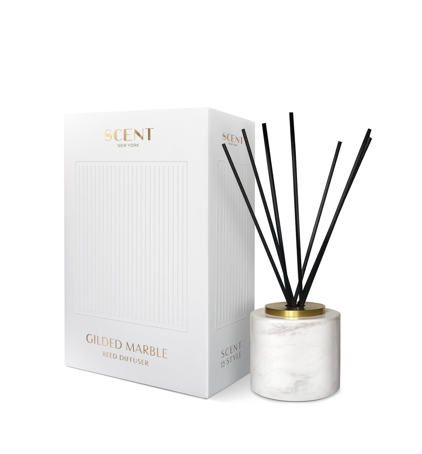 Gilded Marble Reed Diffuser: Santal / One Way