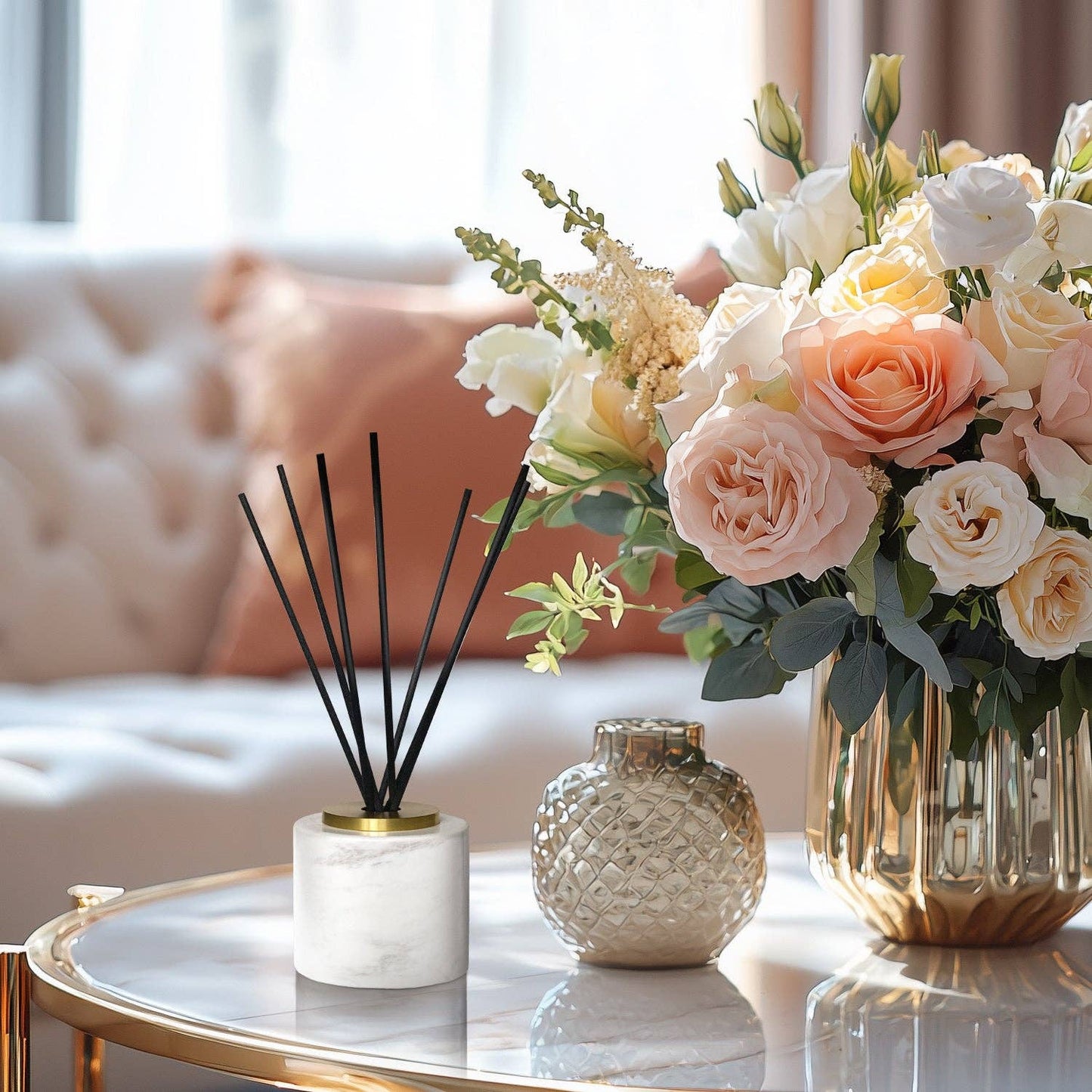 Gilded Marble Reed Diffuser: Santal / One Way