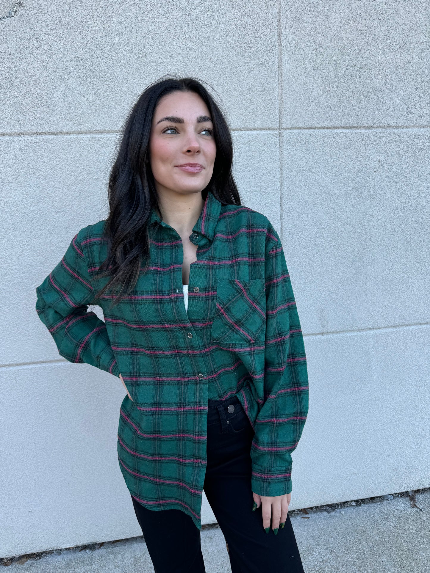 Mari Green Flannel Shirt