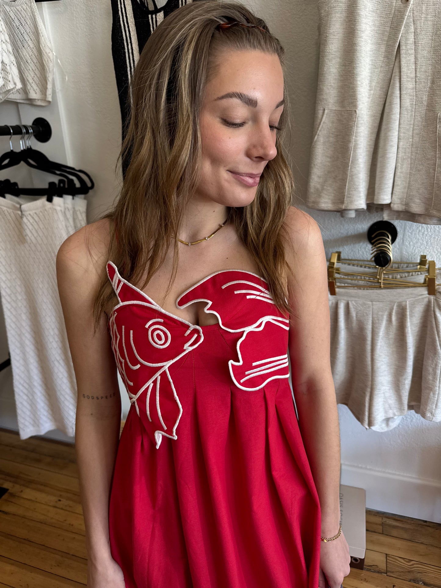 Crimson Current Maxi Dress