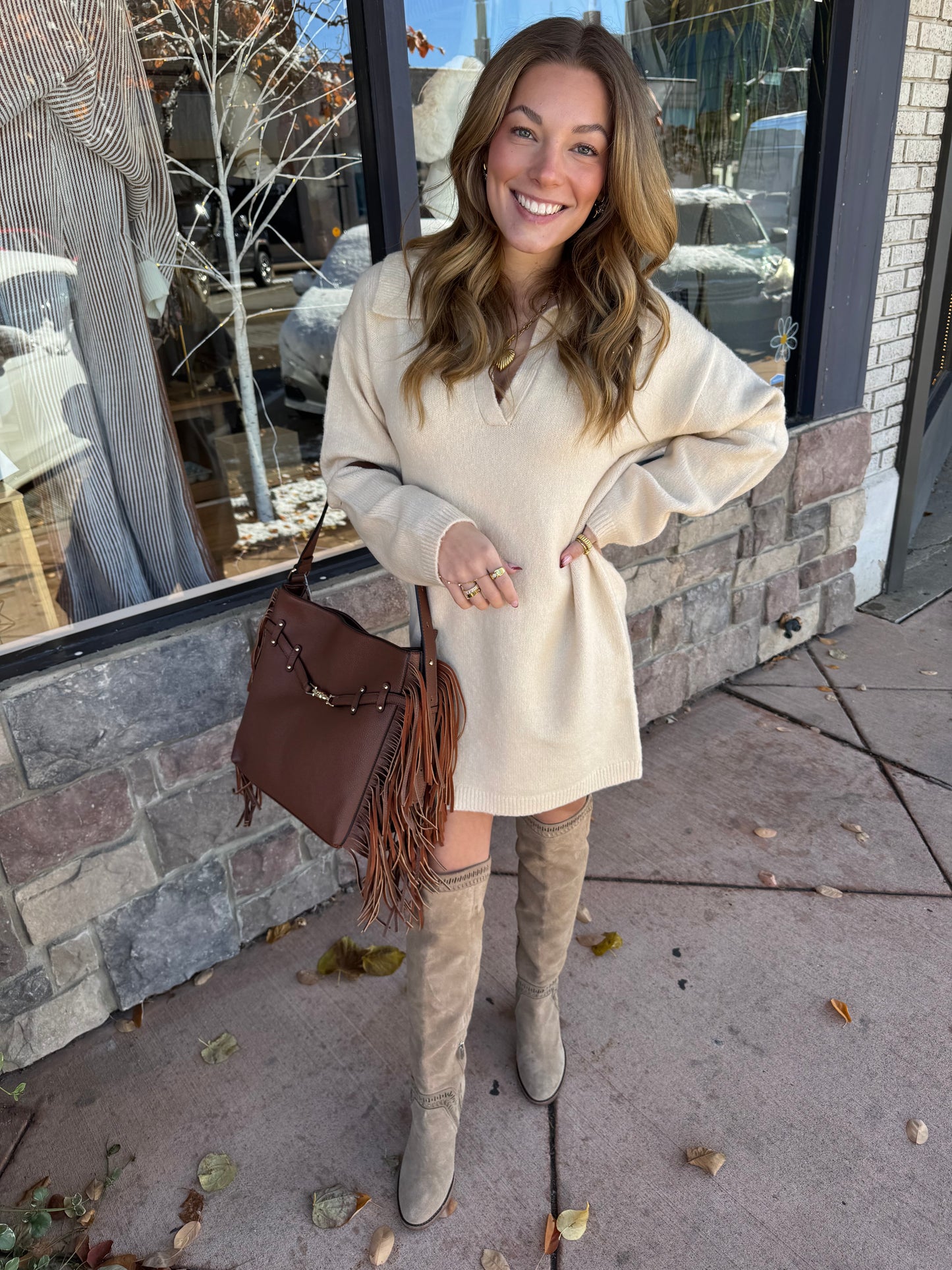 The Meadow Knit Dress – Cream