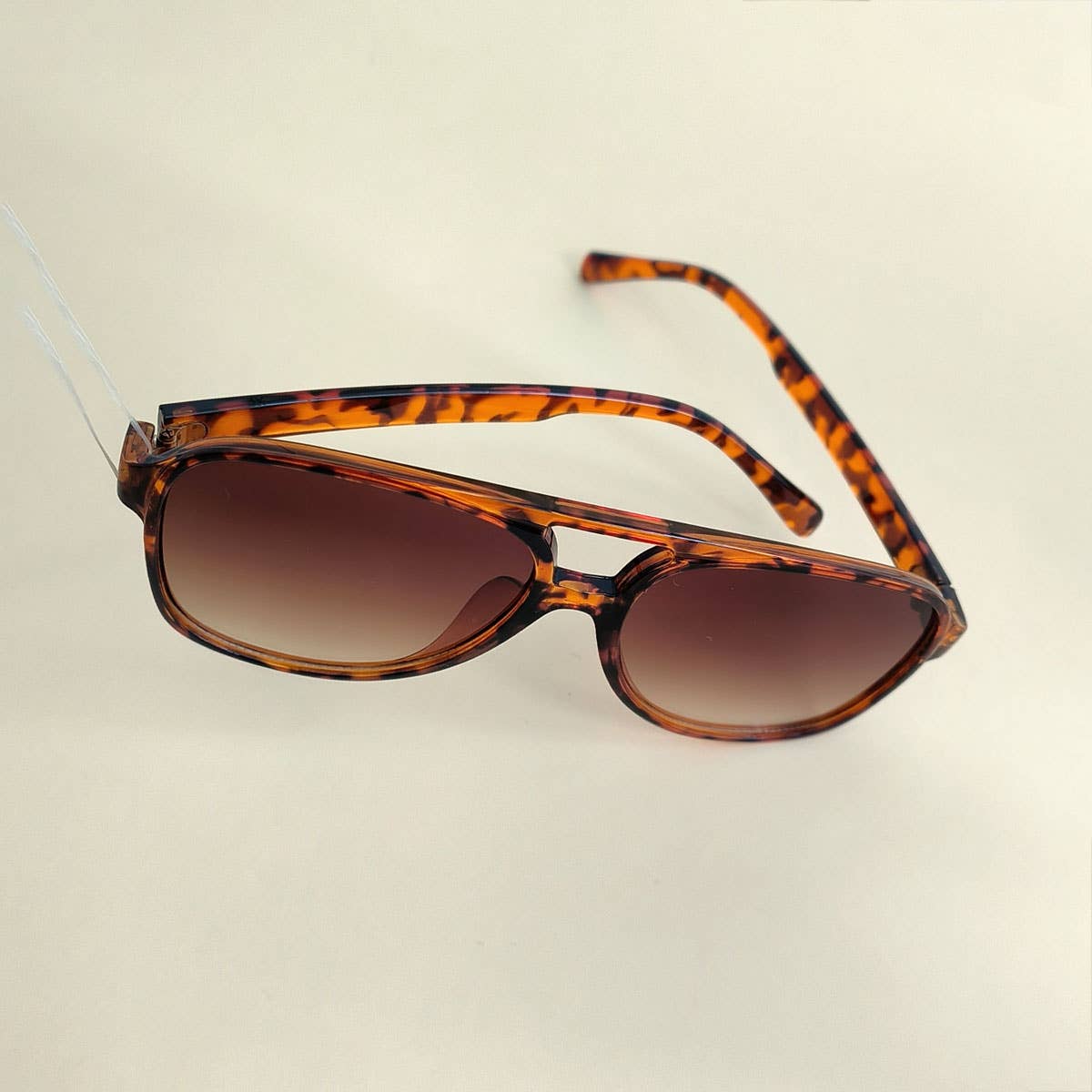 Double Bridge Aviator Sunglasses: LEOPARD/BROWN