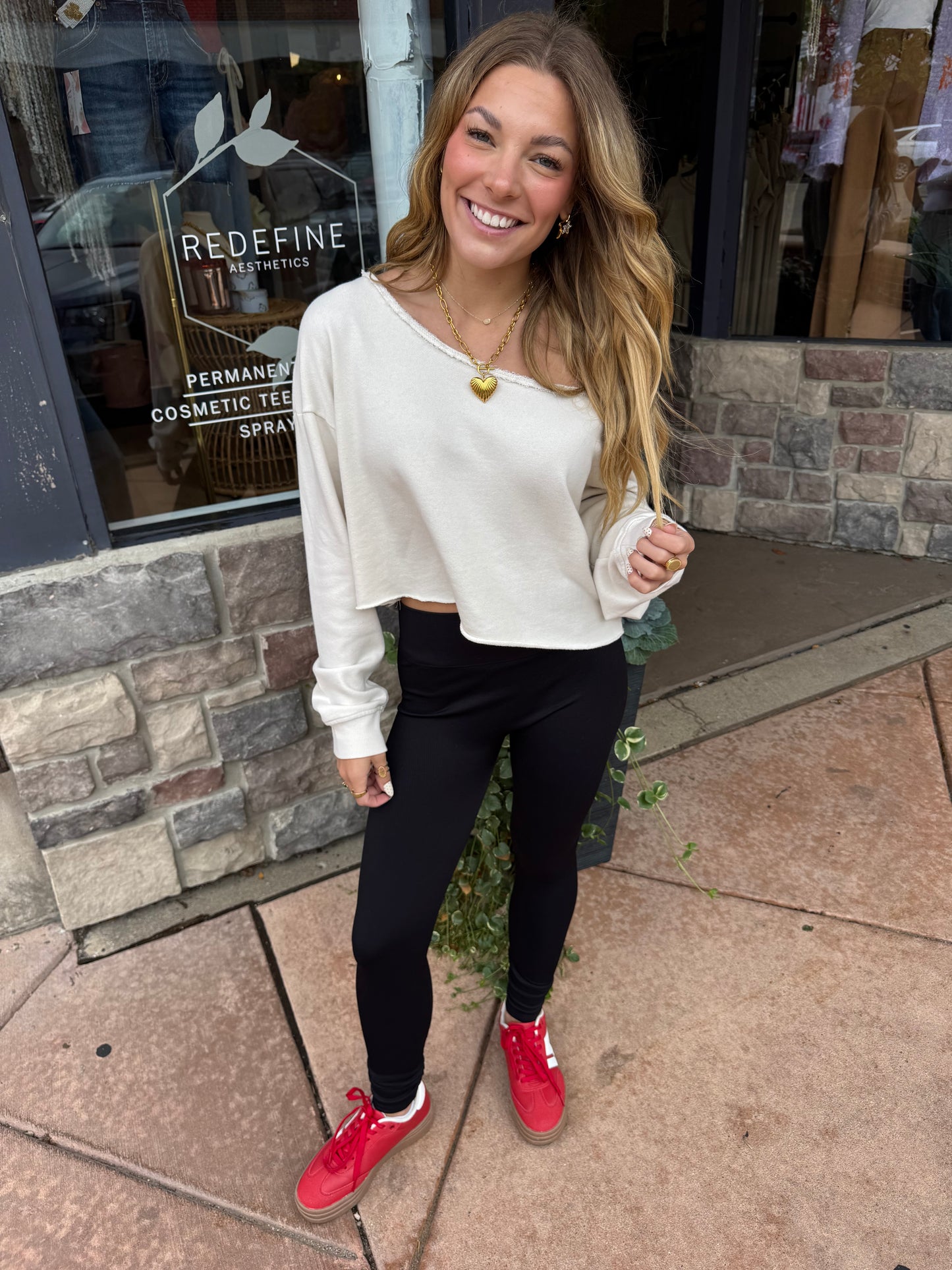 Raw Edge Crop Pullover