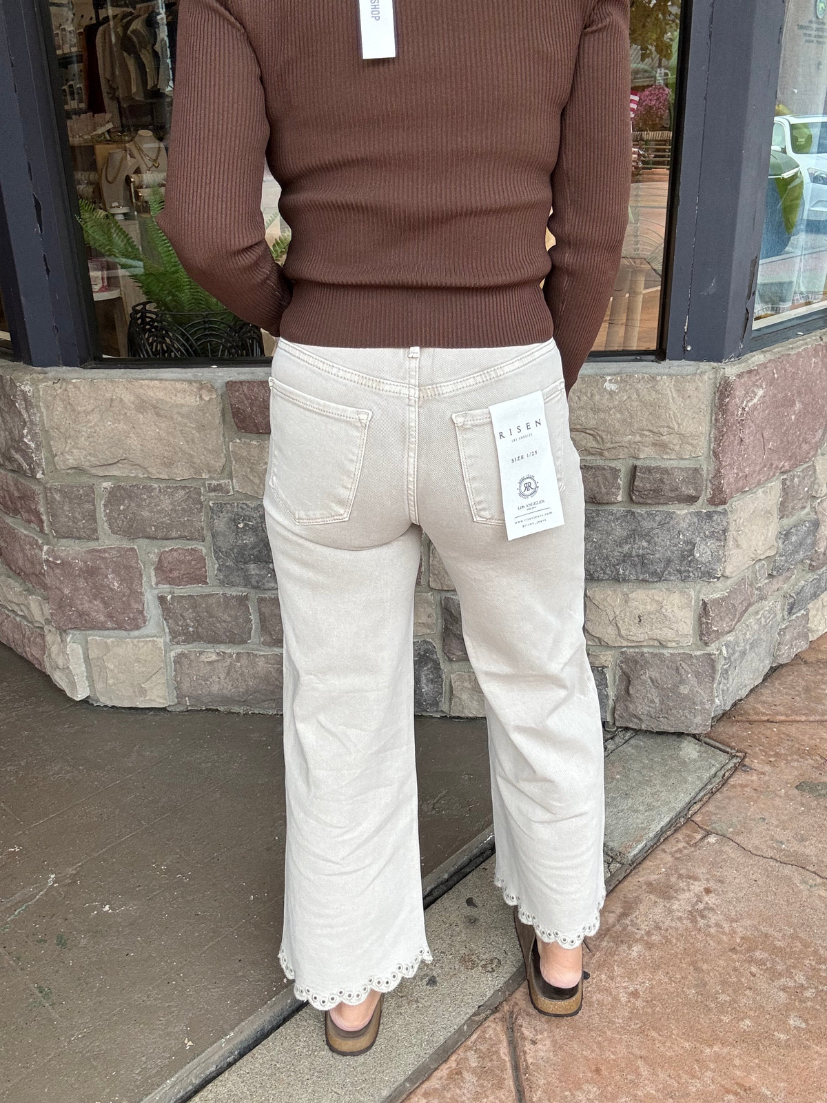 Almond Eyelet Pants