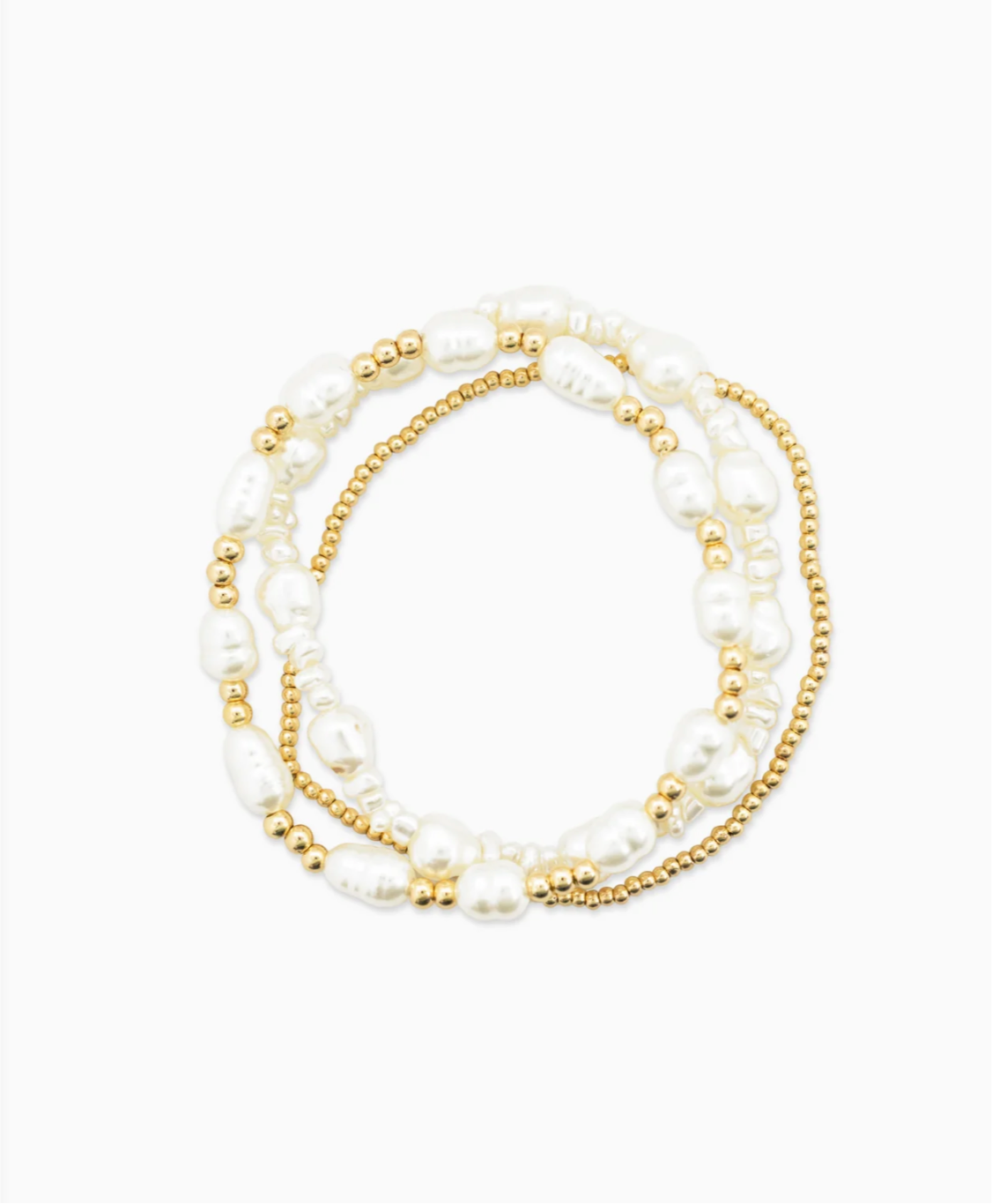 Pearly & Gold Bead Mix Bracelets
