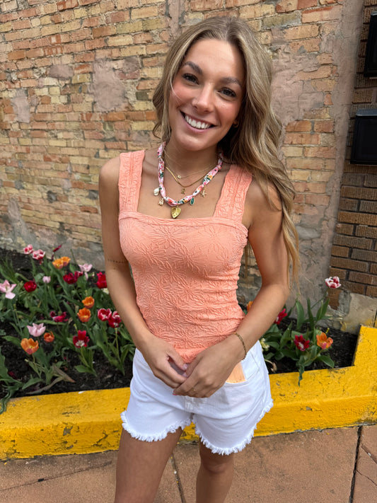 Felicity Foral Tank - Coral