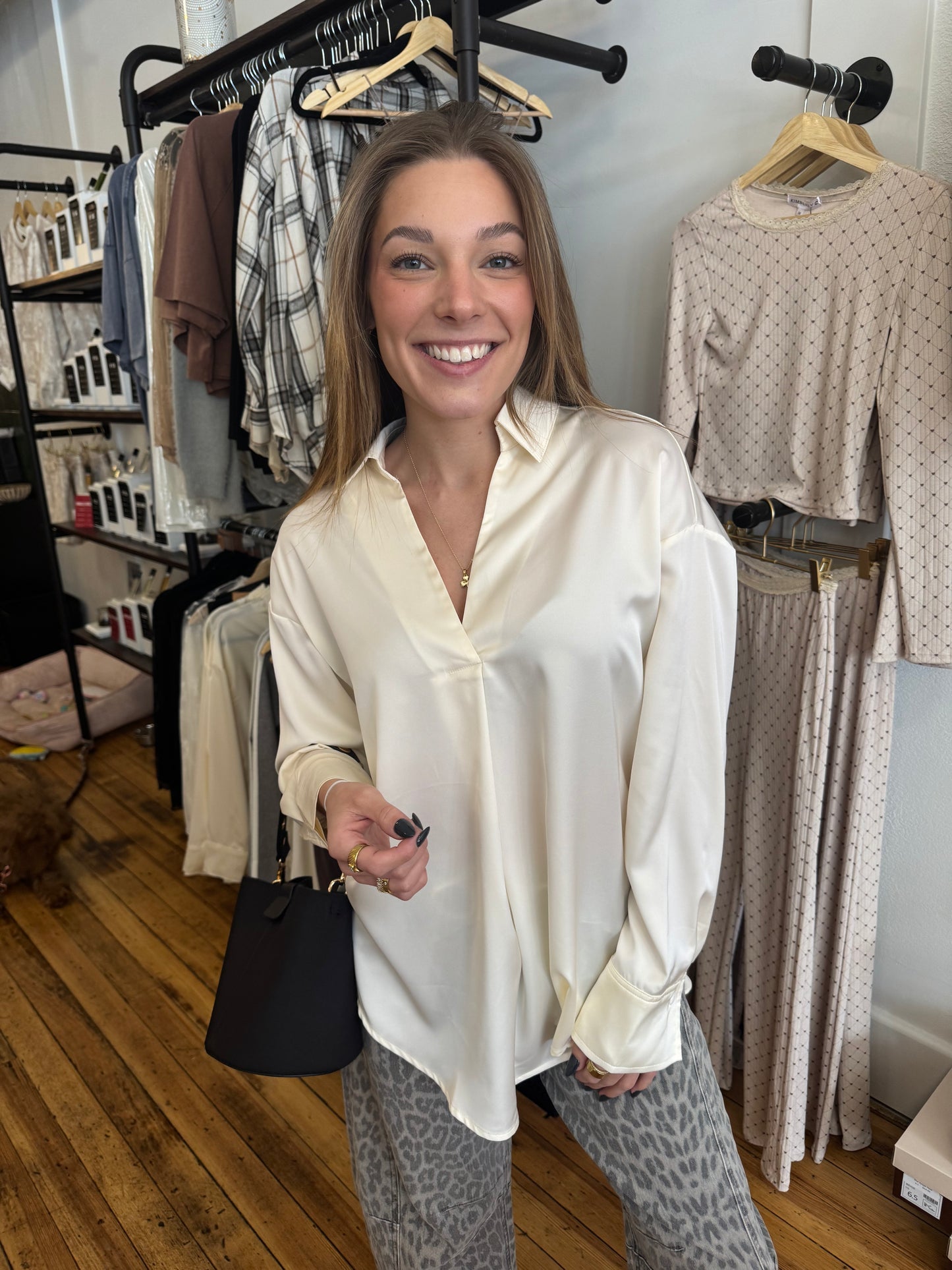 Ivory Ease Drape Top