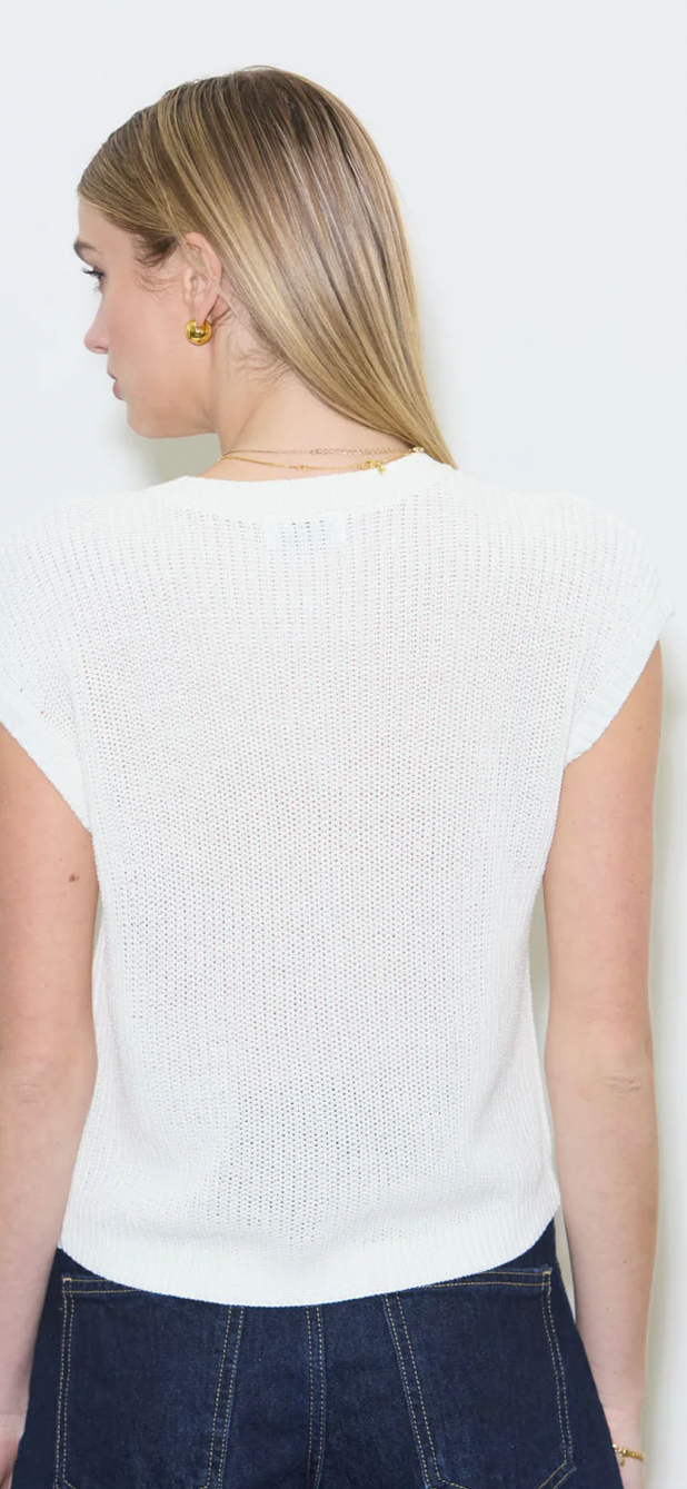 Kelly Button Down Vest Ivory