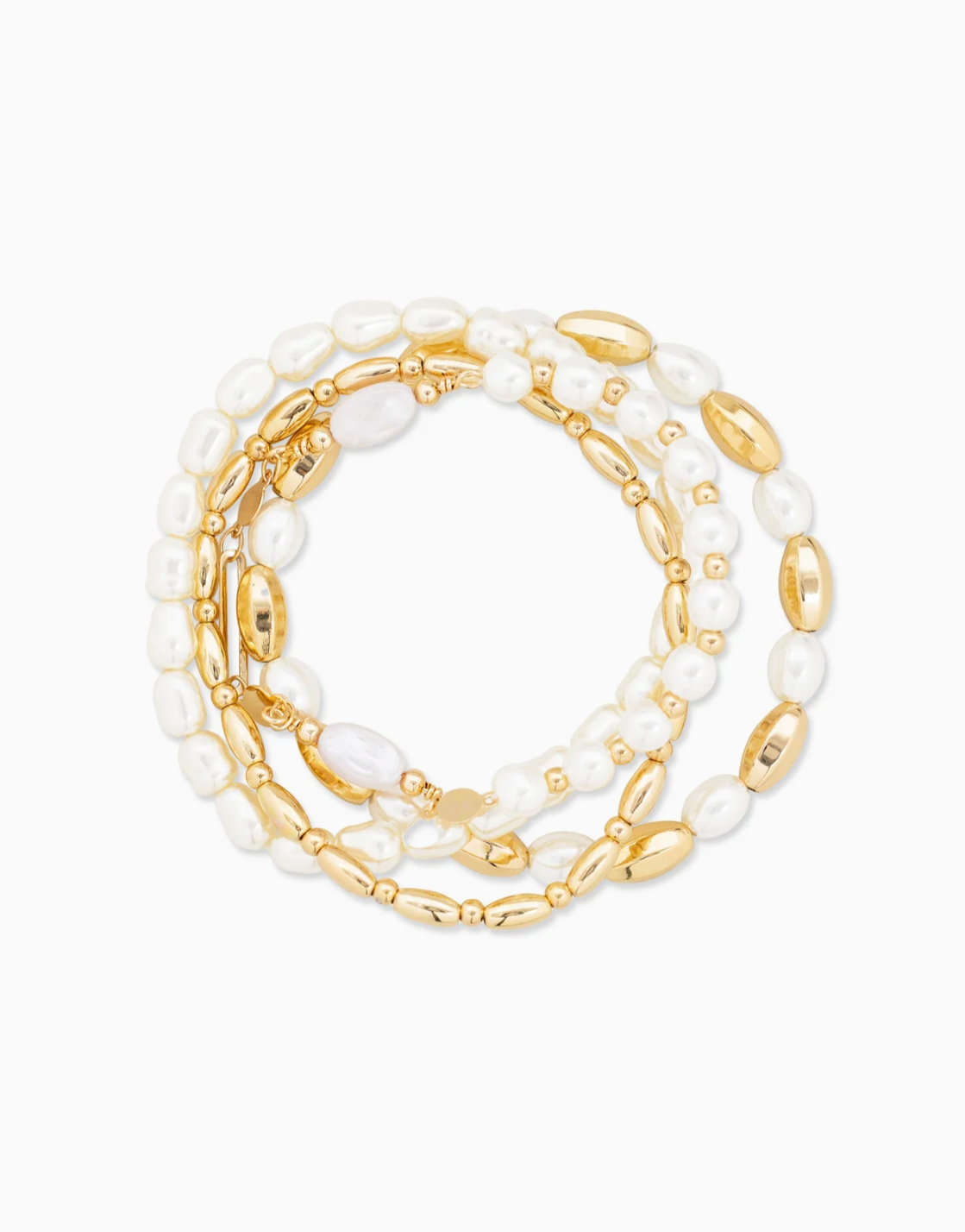 Gold & Pearl Beaded Variety Bracelets