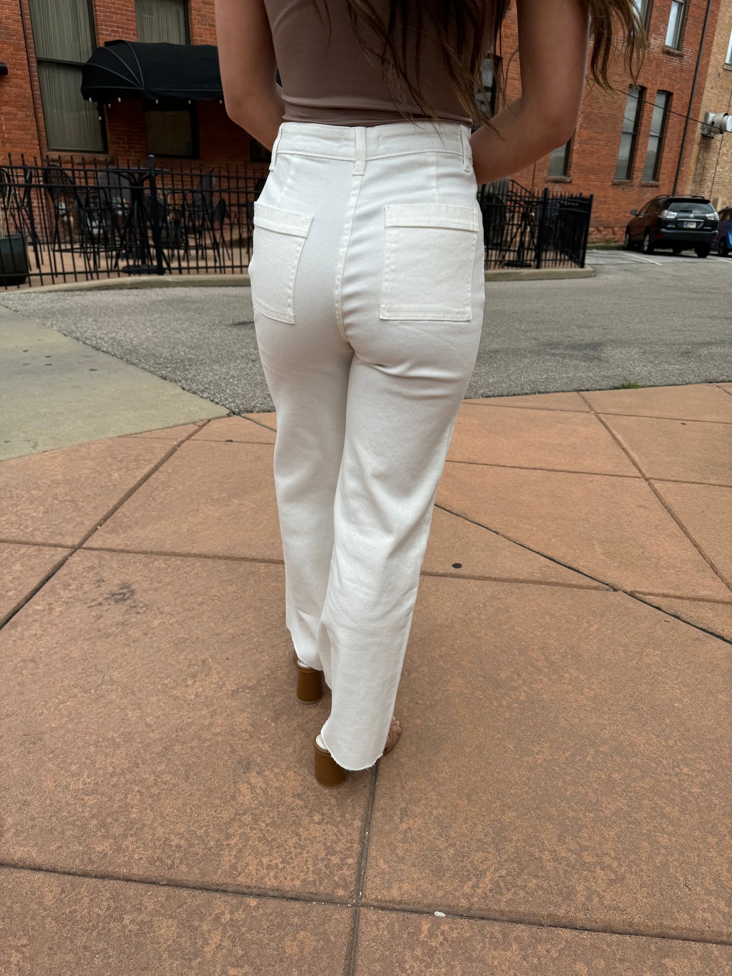 Ultra High White Denim Pants