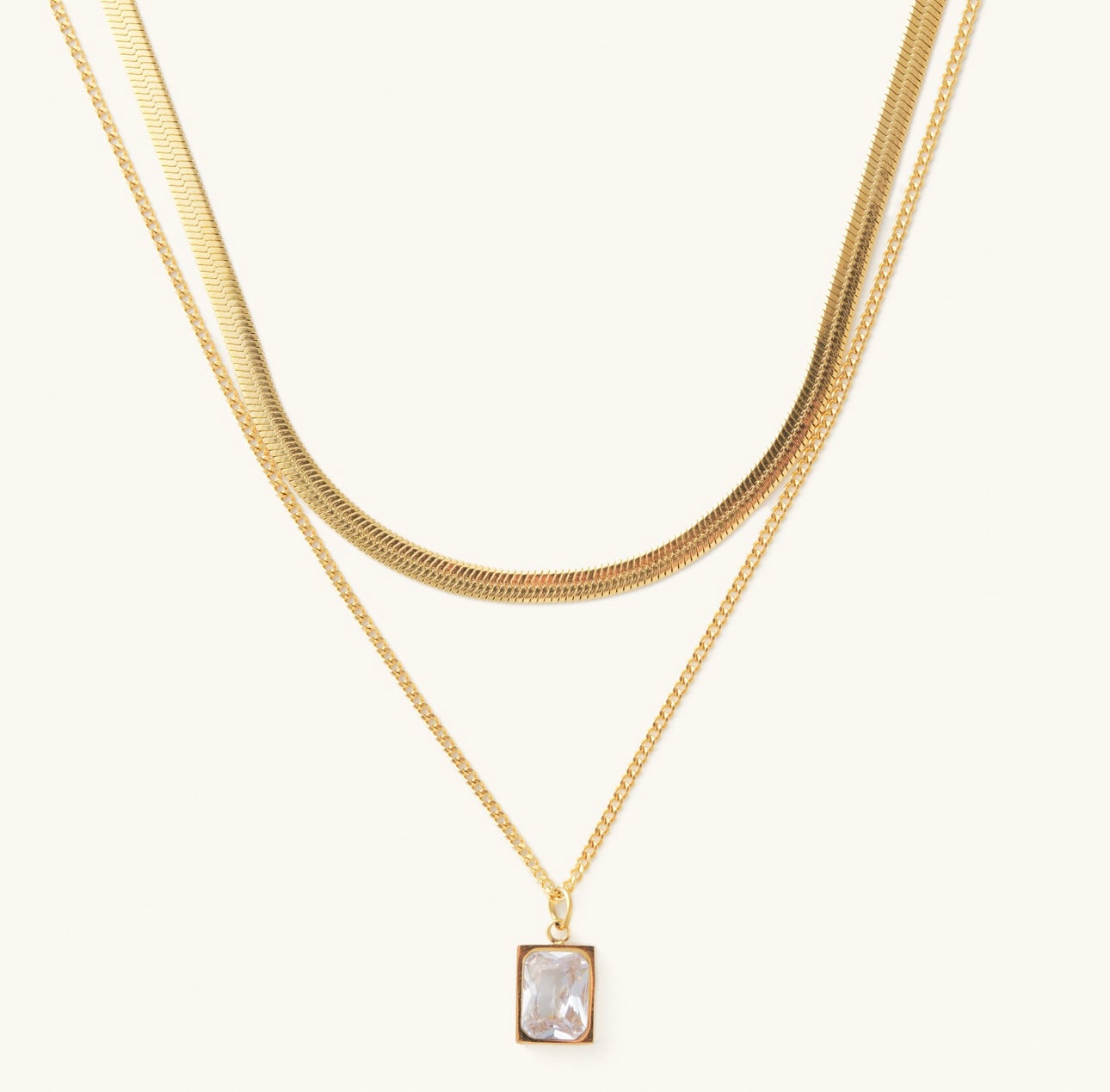 Juliana Double Chain Necklace - Clear