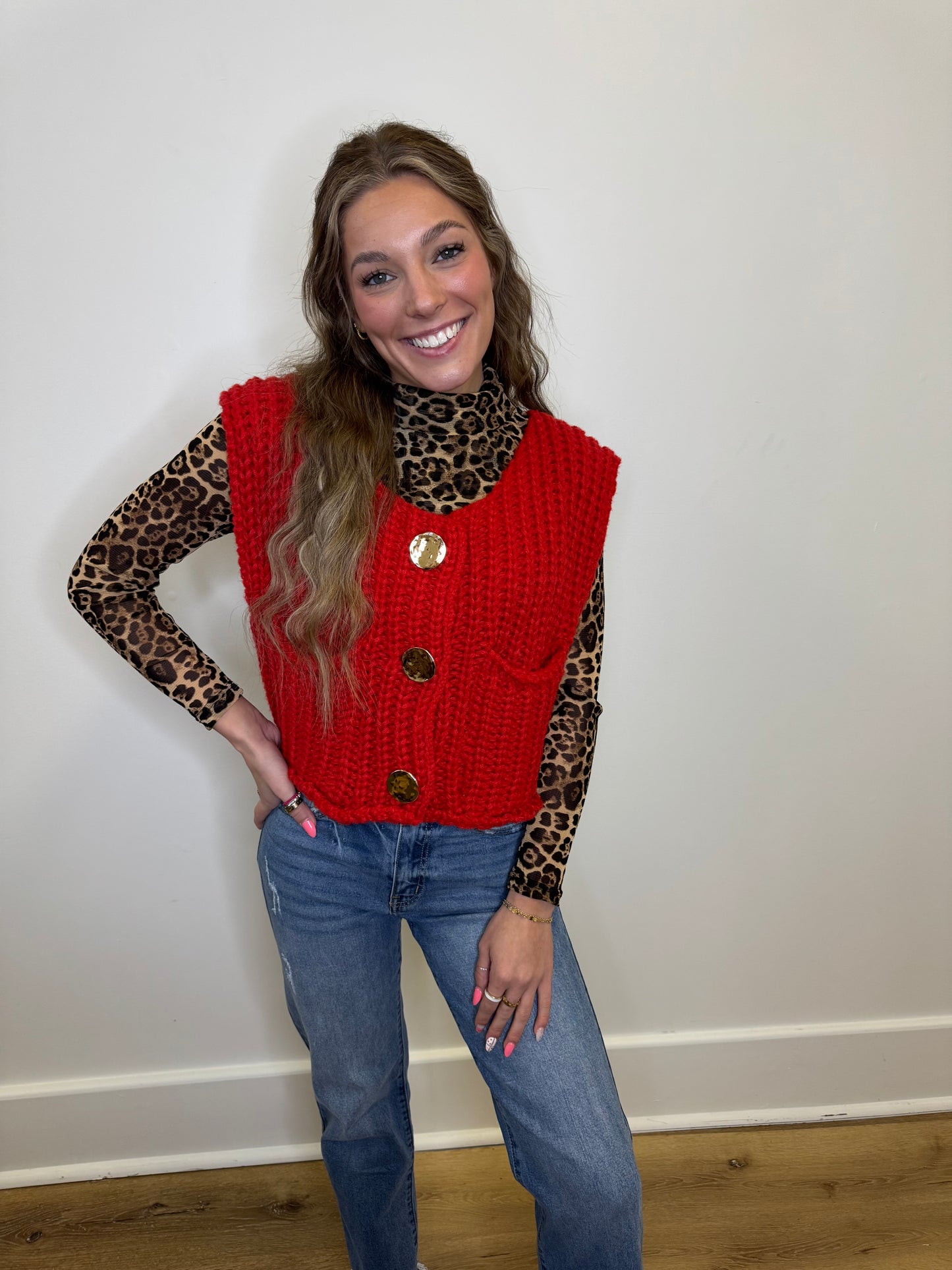 Giuliana Leopard Mock Neck Top