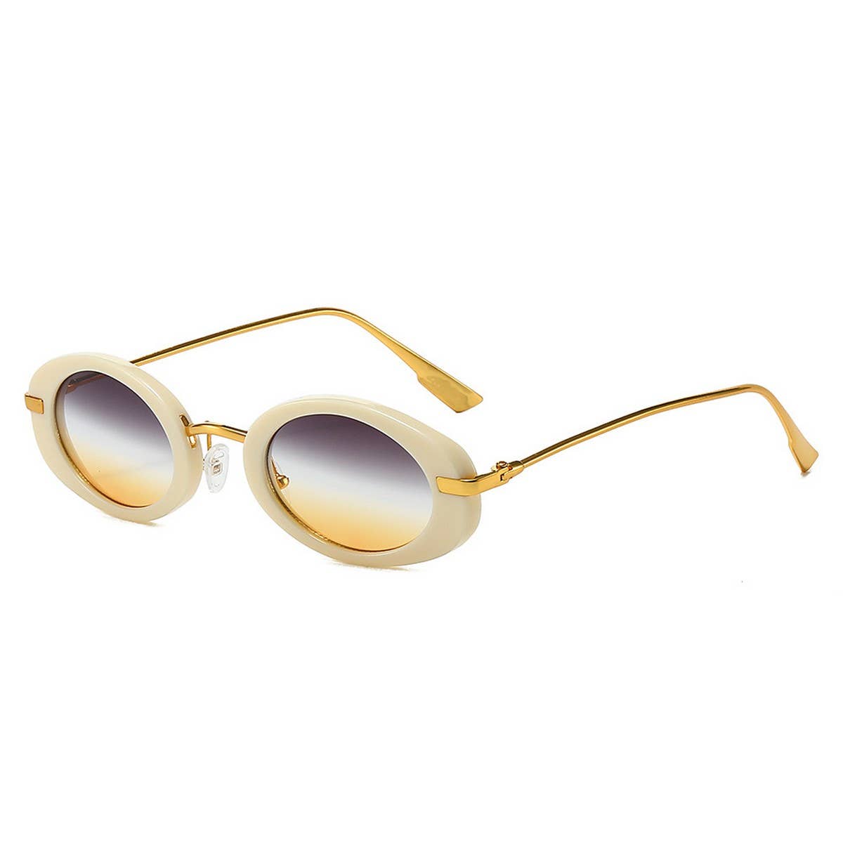 Oval Retro Sunglasses - White