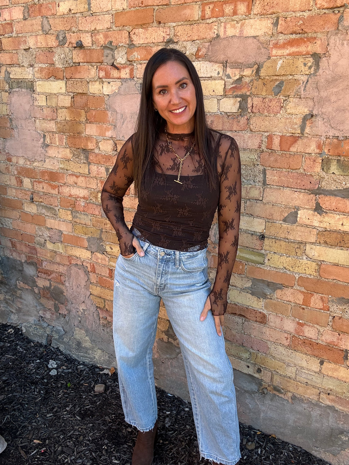 Cove Lace Top - Brown