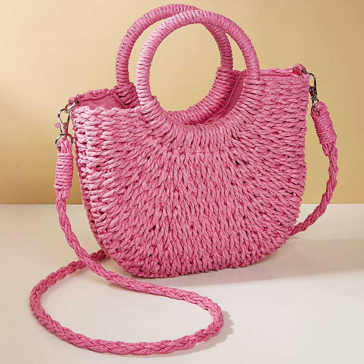 Wesley Woven Crossbody - Pink