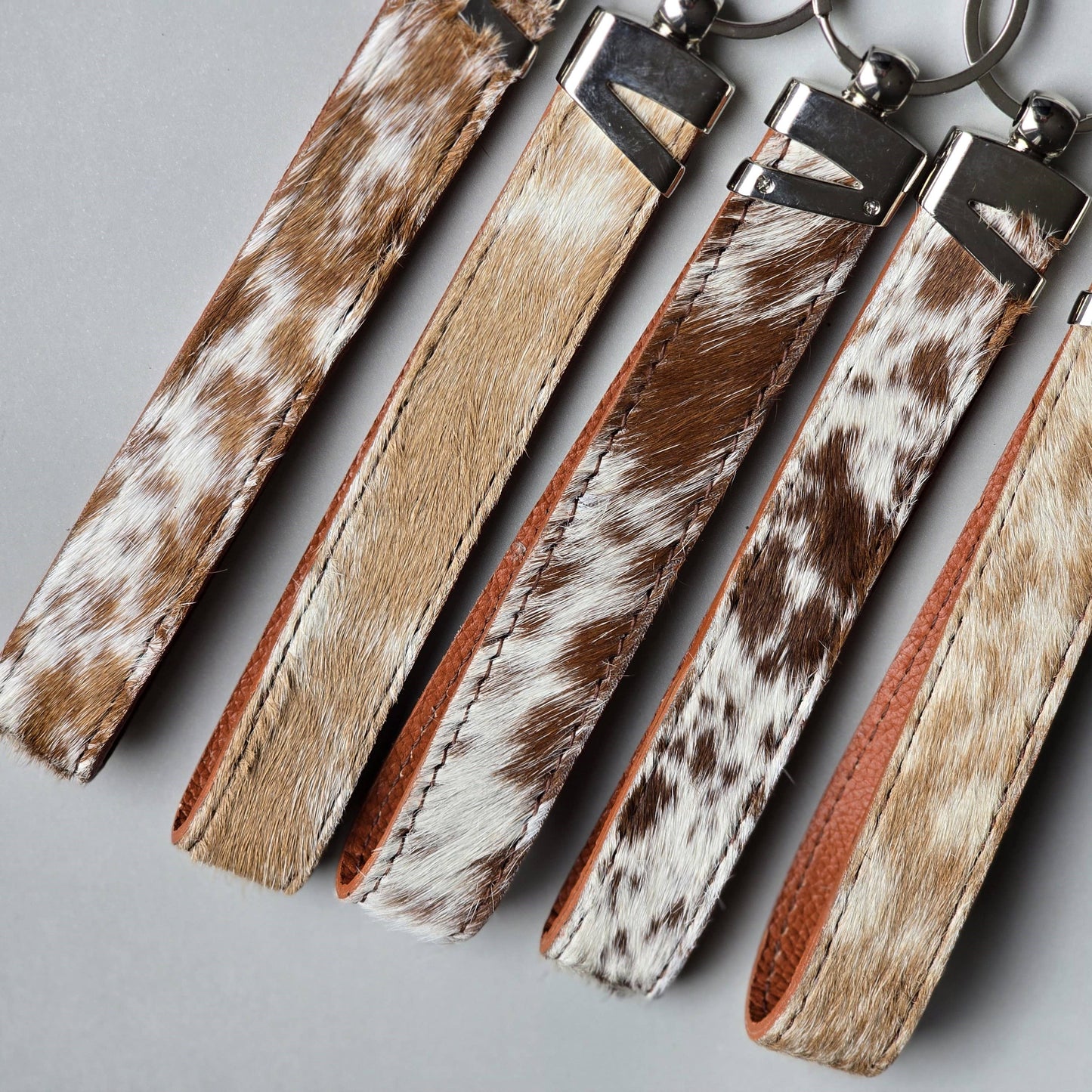 Genuine Cowhide Keychain |Tan