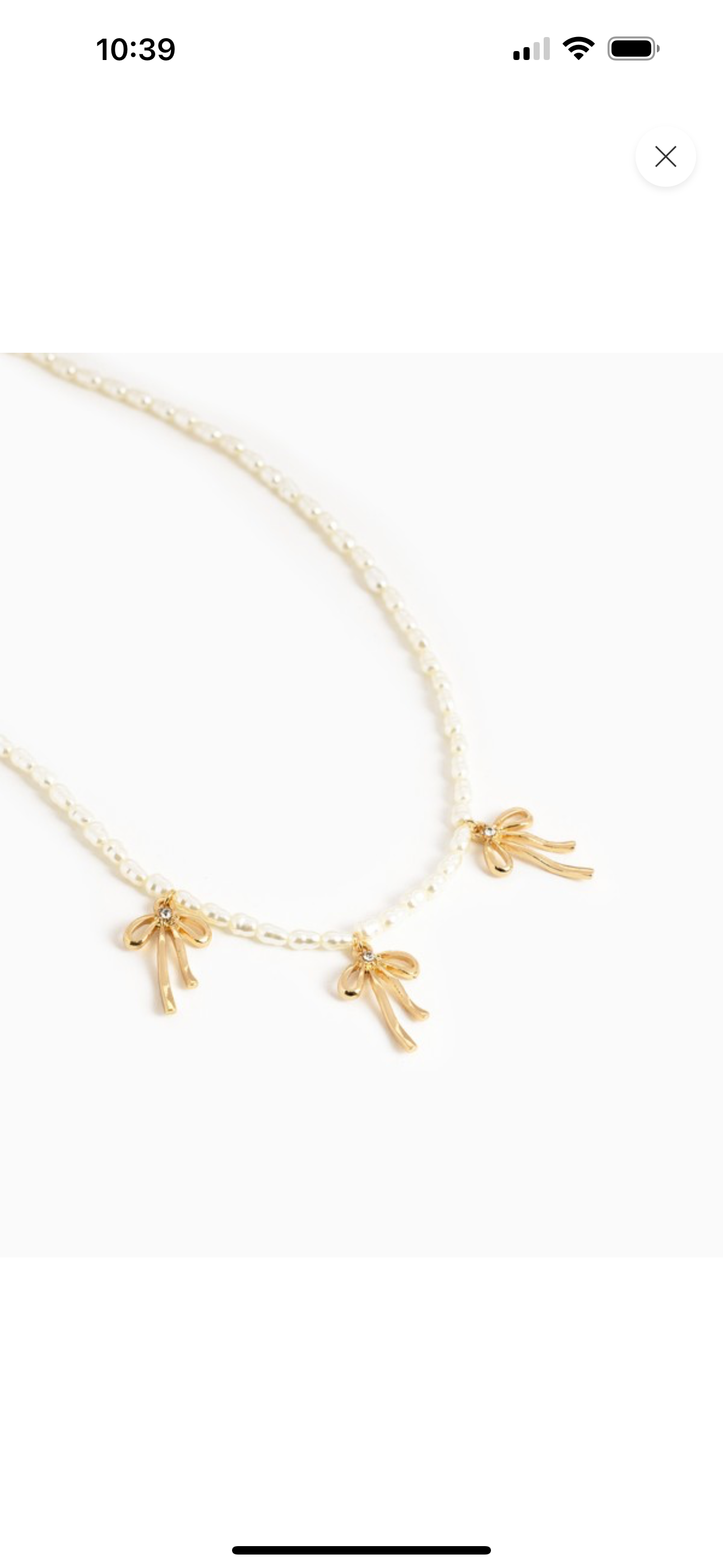 Pearl Bow Chain Necklace