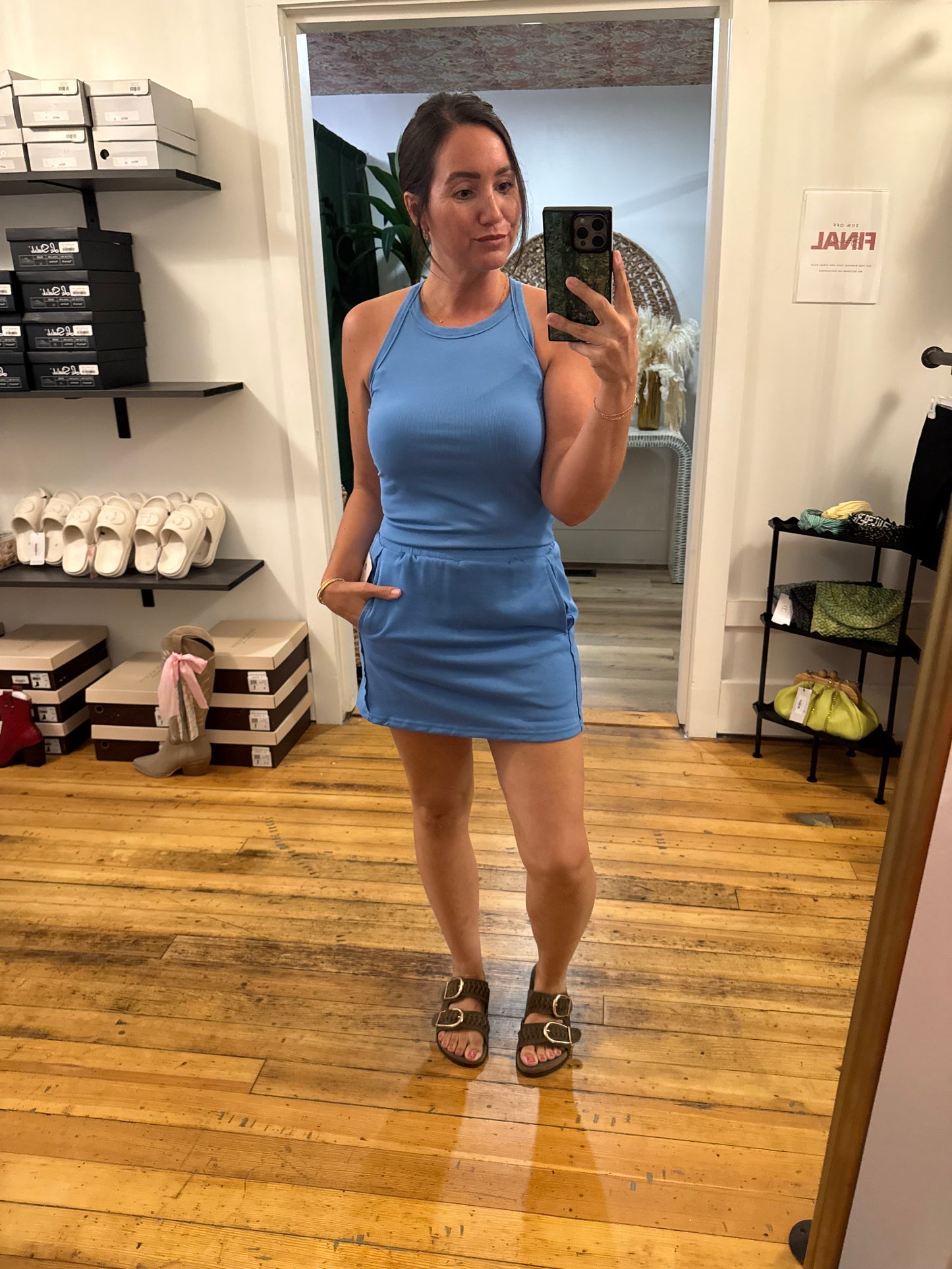 Blue Paisley Tank & Skort Set
