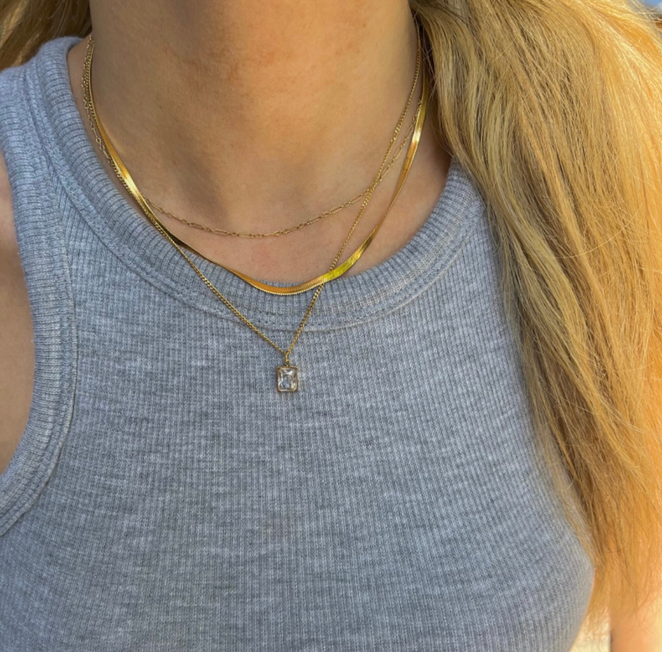 Juliana Double Chain Necklace - Clear