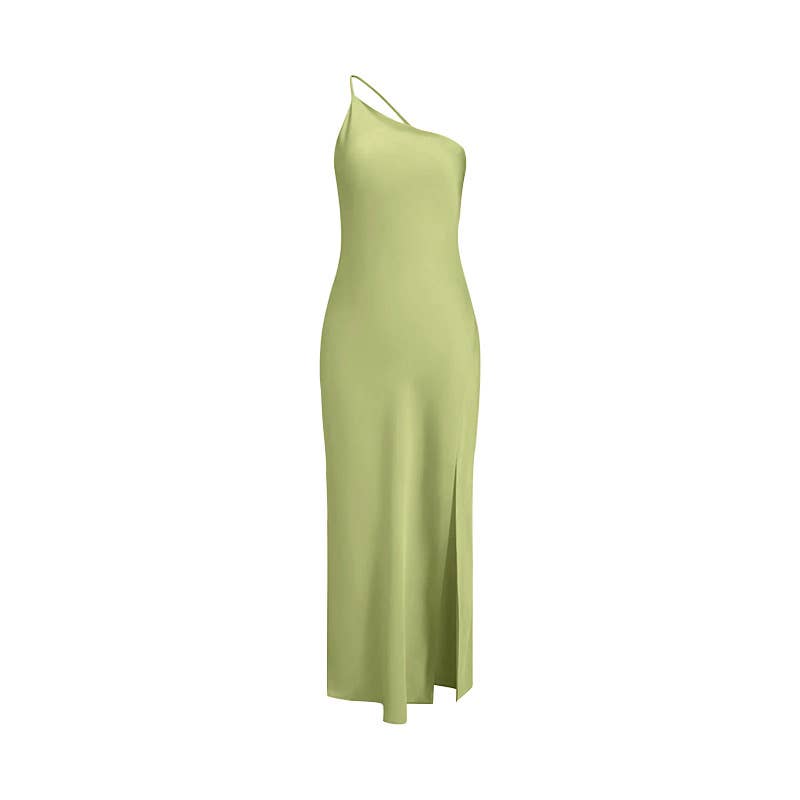 Pistachio One-Shoulder Dress