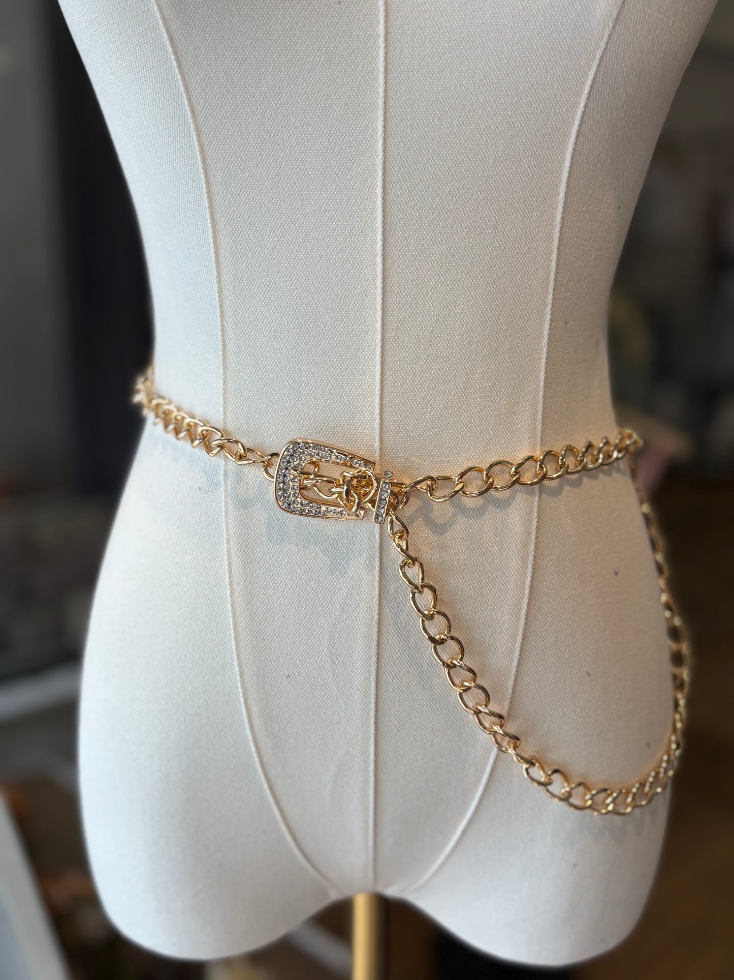 Bling Chain Belt - Gold