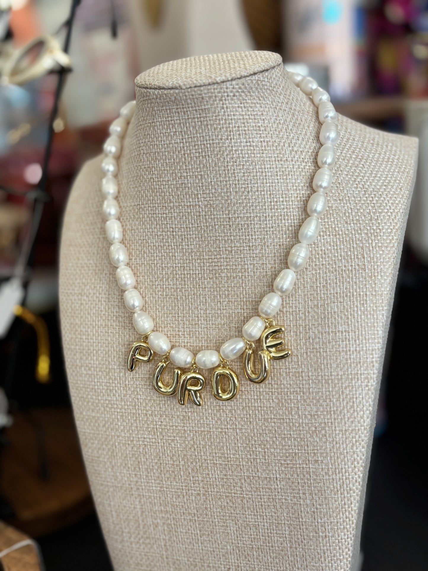 Purdue Pearl Necklace