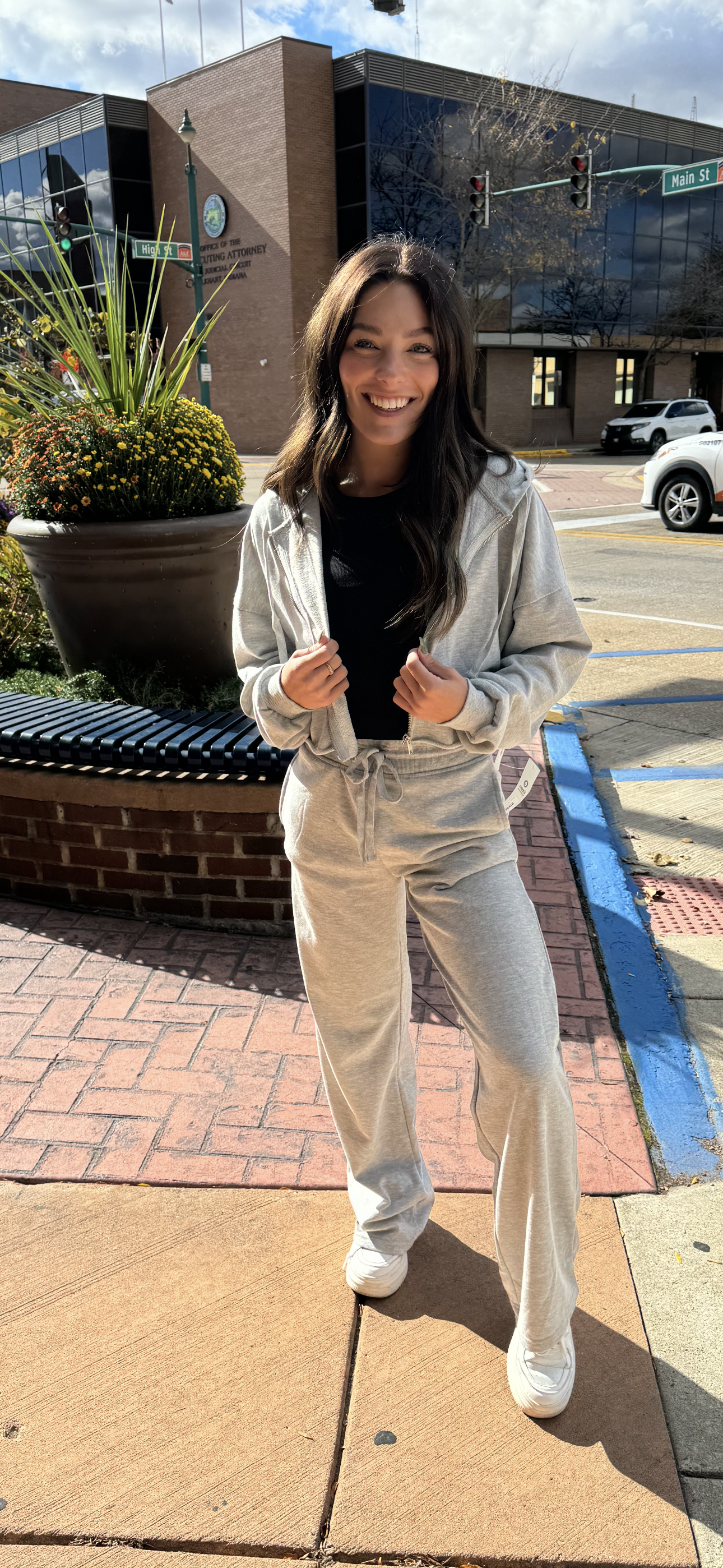 Chill Out Crop Hoodie - Grey