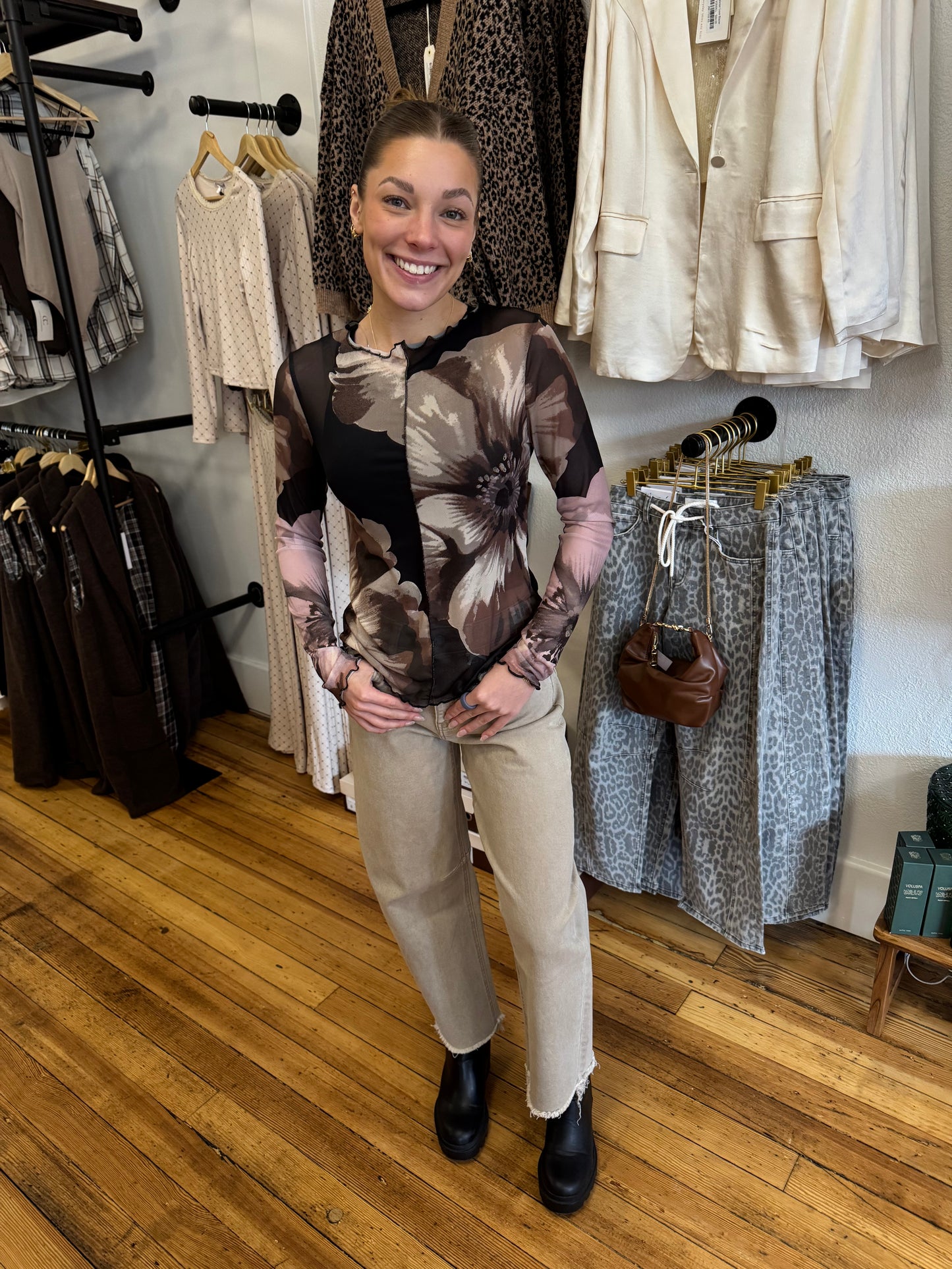 Night Bloom Mesh Top