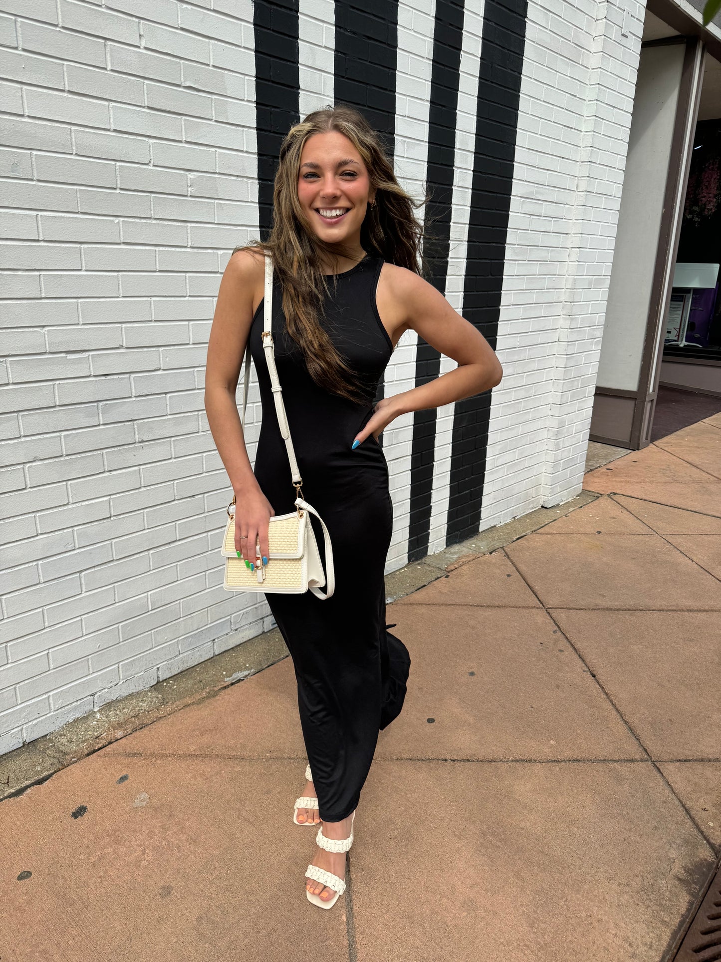 High Neck Extra Soft Maxi Dress-Black