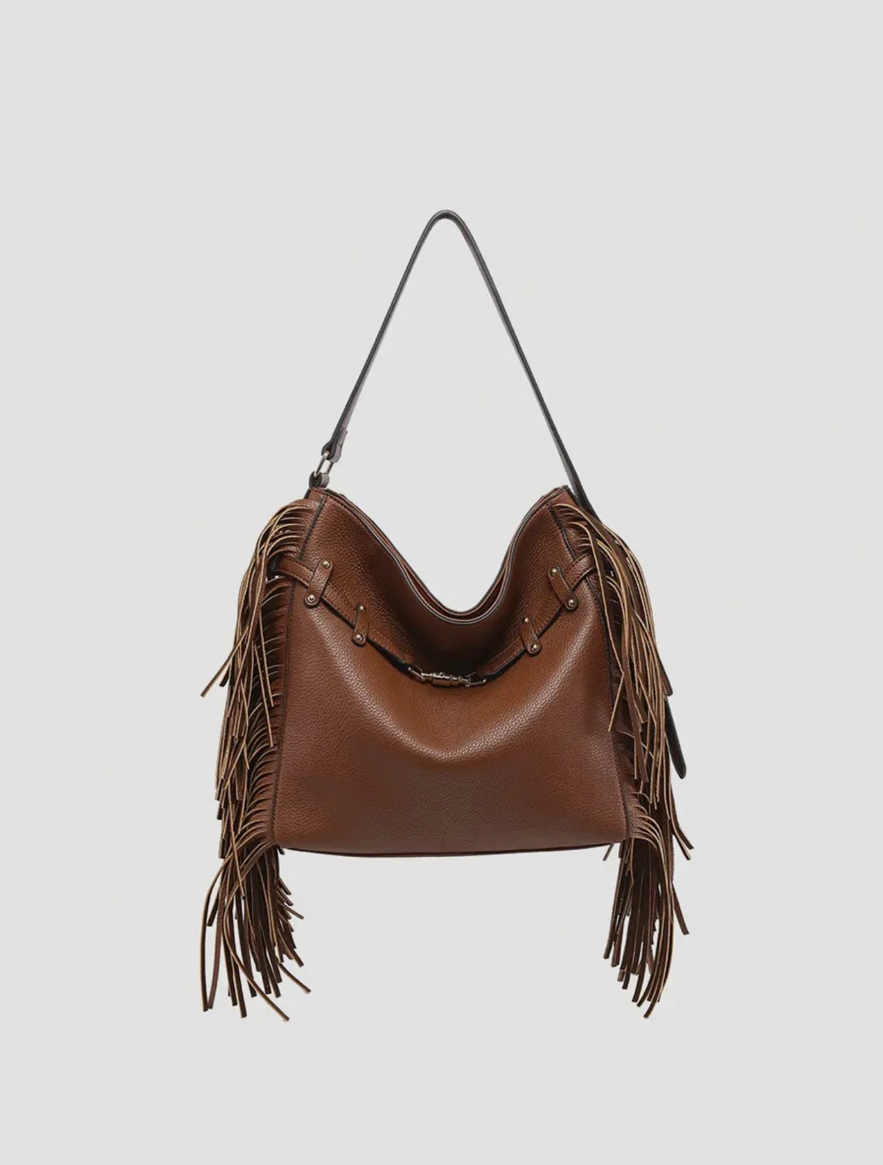 Eva Fringe Shoulder Bag - Brown