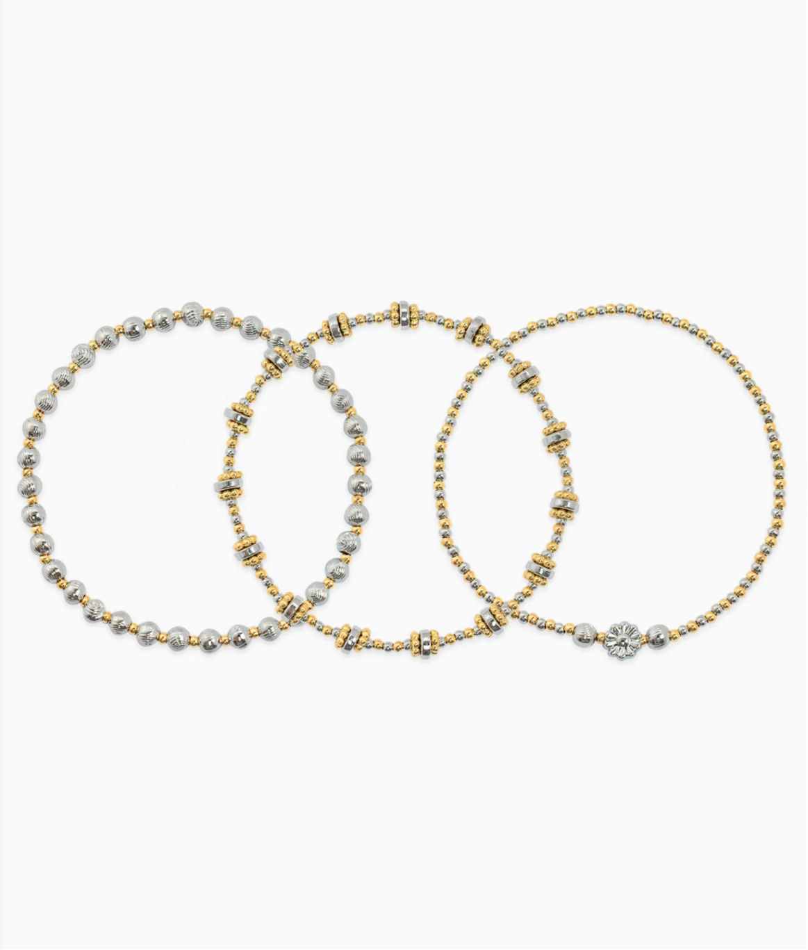 Two-Tone w/ flower accent bracelet