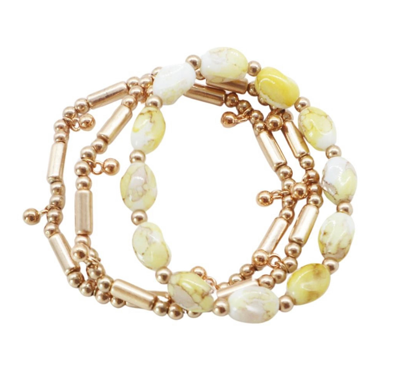Marble Bracelet Set - Yellow