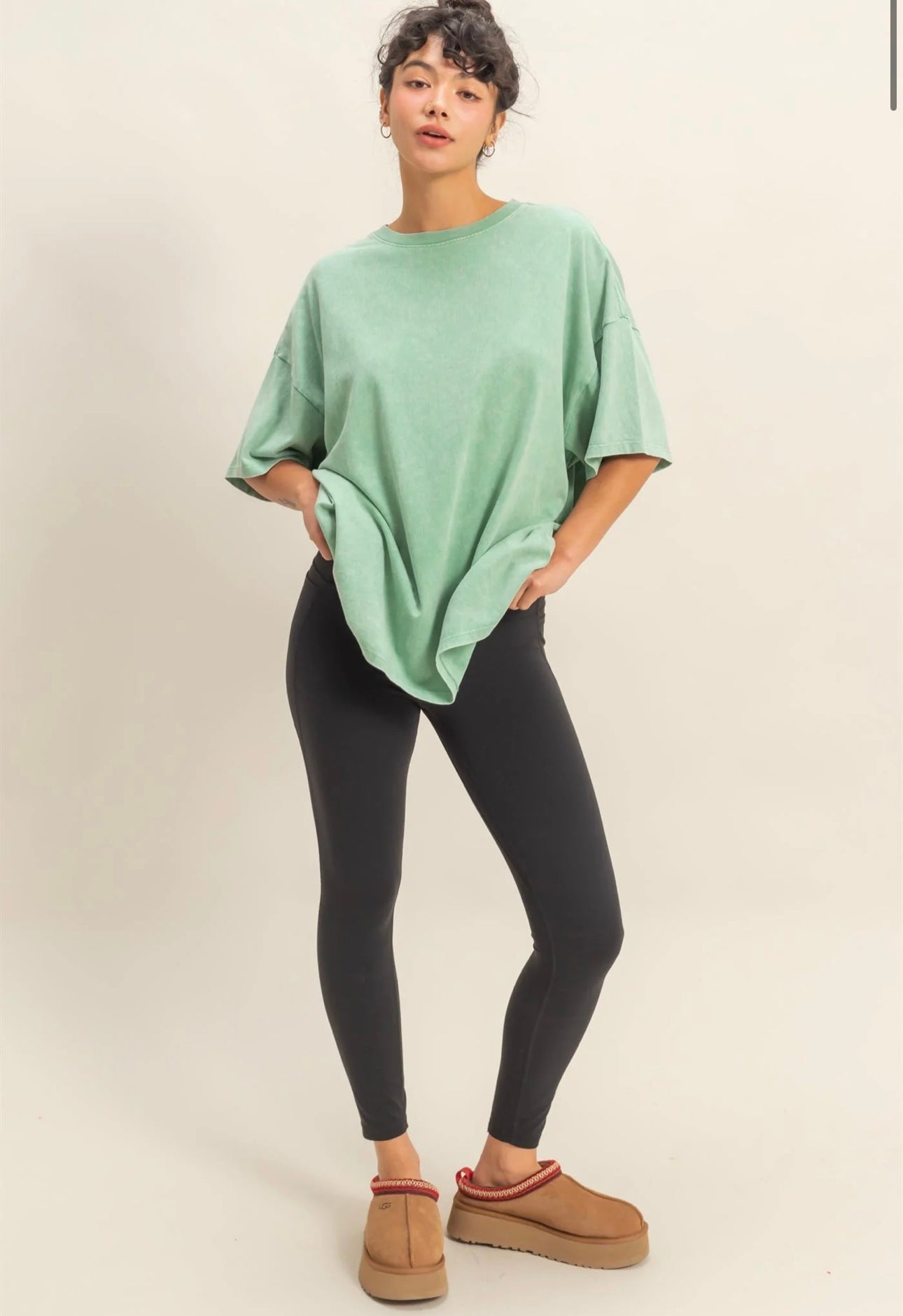 Oversized Boyfriend Tee- Seafoam