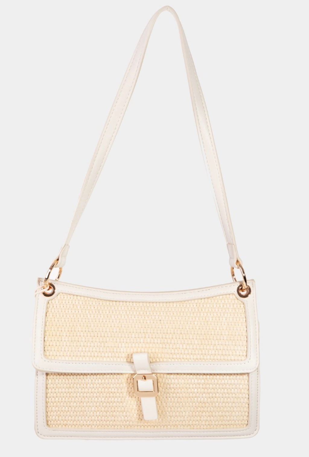 Basket Weave and Leather Handbag