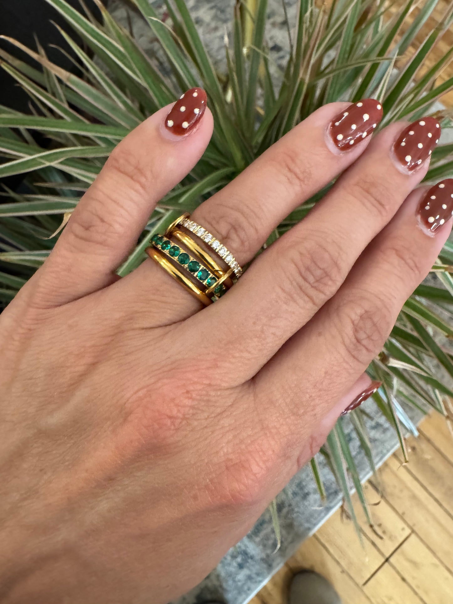 Luxe Layer Ring Stack - Emerald