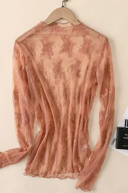 Cove Lace Top – Dusty Coral