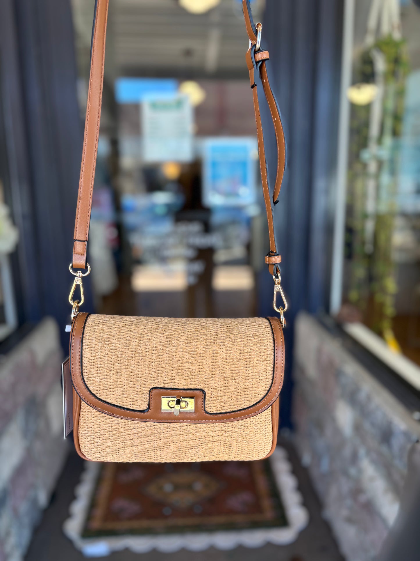 The Riviera Woven Crossbody | Brown