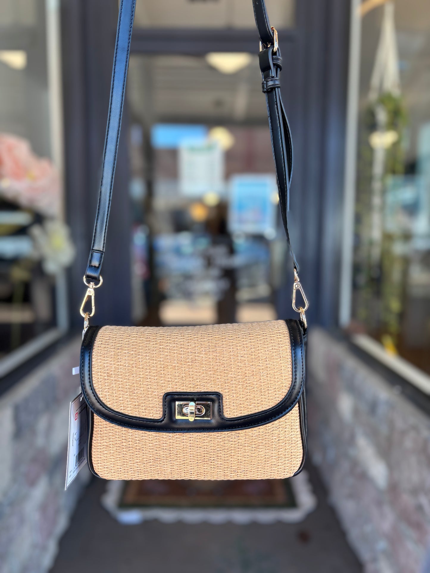 The Riviera Woven Crossbody | Black