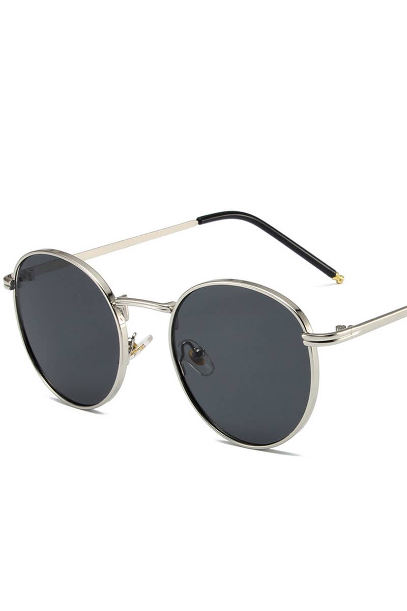 ROUND SUNGLASSES: Silver/Grey