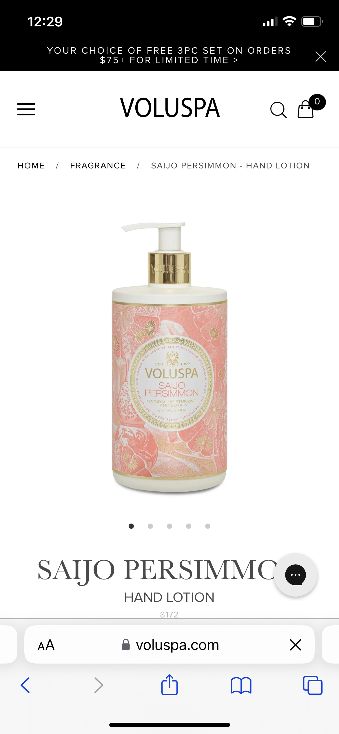 Saijo Persimmon Hand Lotion