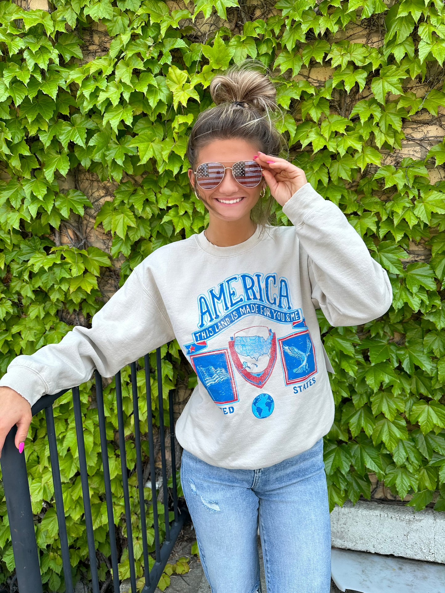 USA American Flag Aviator Sunglasses