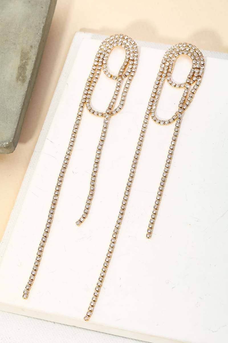 Rhinestone Chain Dangle Earrings
