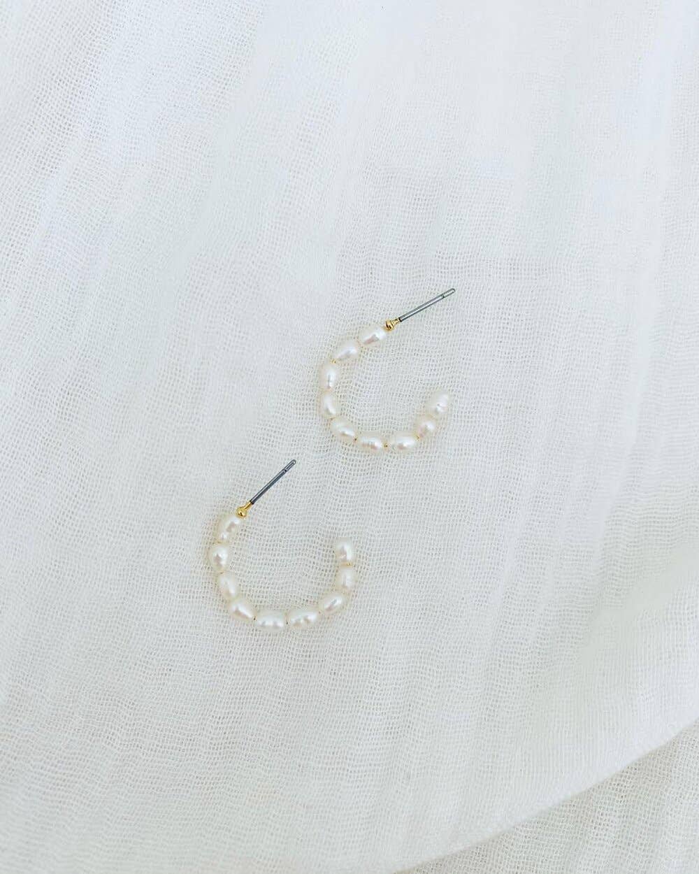 Baby Pearl Hoops