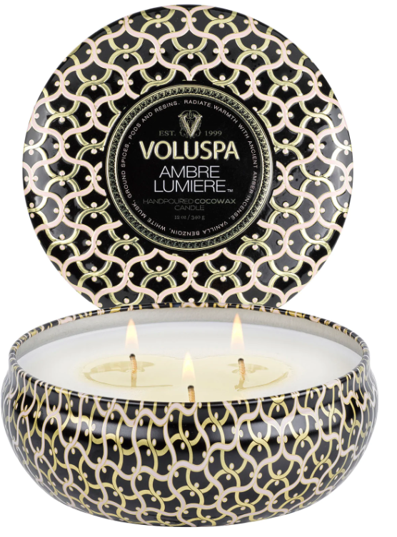 Ambre Lumiere 3 Wick Tin