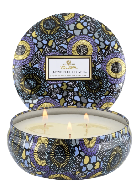 Apple Blue Clover 3 Wick Tin