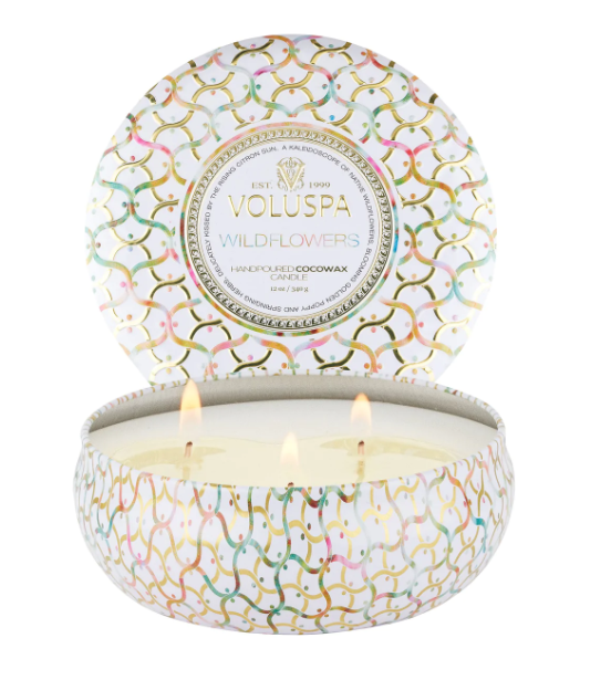 Wildeflowers 3 Wick Tin